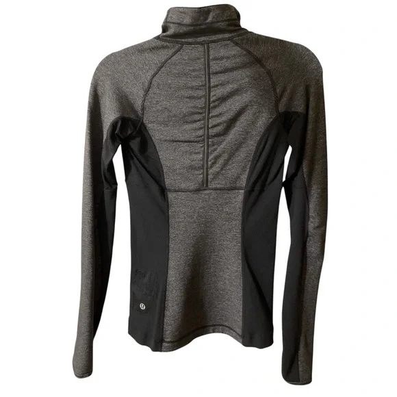 LULULEMON Run Switch Back 1/2 Zip Reversible Pullover grey black/black, size 4 - Picture 9 of 12
